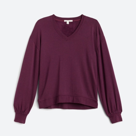 Threads 4 Thought Sweaters - THREADS 4 THOUGHT Aberdeen Feather Fleece Pullover Burgundy M